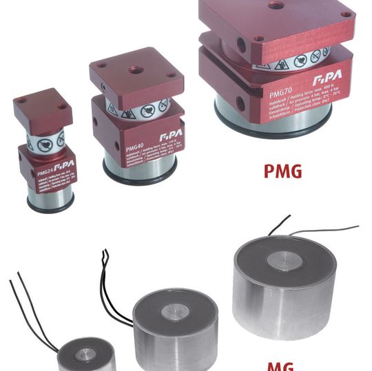 Elektrisch und pneumatisch gesteuerte Magnetgreifer