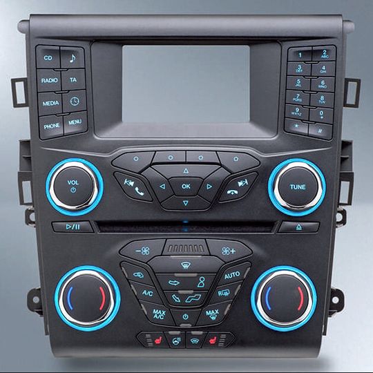 Das Center-Stack-Konzept für den Ford Fusion integriert sämtliche Infotainment- und Klimaregelungsfunktionen. Das Center-Stack-Konzept für den Ford Fusion integriert sämtliche Infotainment- und Klimaregelungsfunktionen.