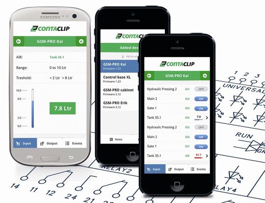 Mit der neuen Smartphone-App für iPhone und Android-Smartphones lassen sich GSM-PRO-Module intuitiv überwachen und bedienen.