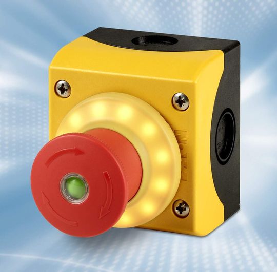 Mit dem optionalen Leuchtring können die Taster an einer Maschine oder Anlage noch stärker kenntlich gemacht werden.