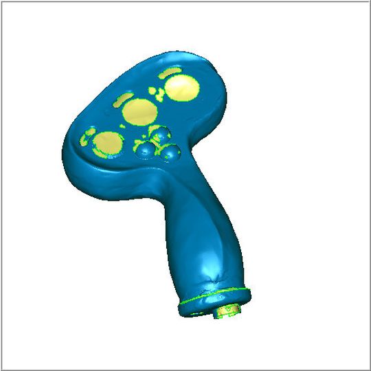 Original Scandaten des Clay Modells der Bedieneinheit für Force America, fertig zur Bearbeitung in Geomagic Studio.