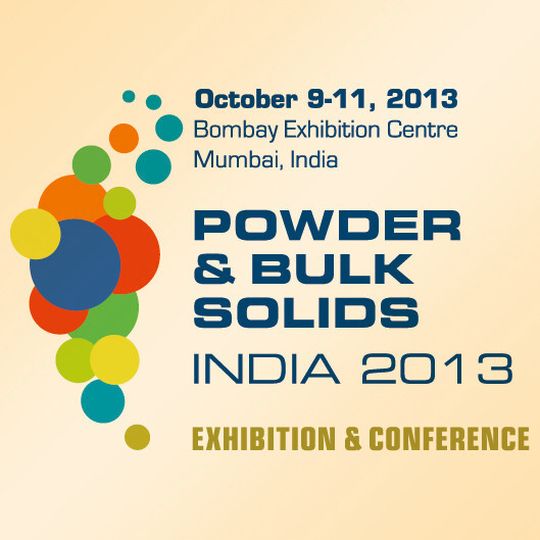 The fourth edition of Powder & Bulk Solids India will be held at the Bombay Convention & Exhibition Centre in Mumbai from October 9 – 11, 2013. The fourth edition of Powder & Bulk Solids India will be held at the Bombay Convention & Exhibition Centre in Mumbai from October 9 – 11, 2013.