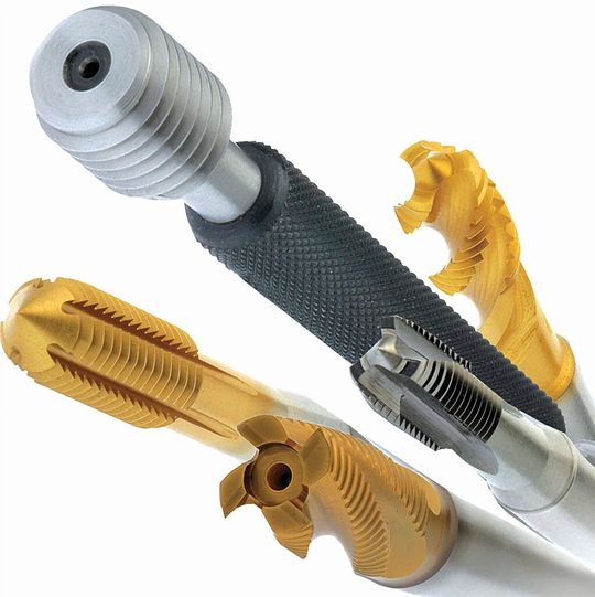 Bild 1: Für ein breites Spektrum von Anwendungen bietet Nachreiner Gewindewerkzeuge bestehend aus Bohrern, Schneidern, Fräsern und Formern an. Bild 1: Für ein breites Spektrum von Anwendungen bietet Nachreiner Gewindewerkzeuge bestehend aus Bohrern, Schneidern, Fräsern und Formern an.