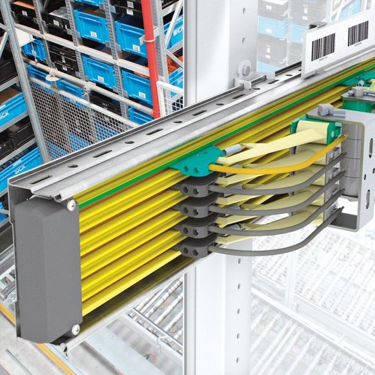 Pro-Shell integriert die bewährten Schleifleitungen 0831 und 0812 von Conductix-Wampfler. Pro-Shell integriert die bewährten Schleifleitungen 0831 und 0812 von Conductix-Wampfler.