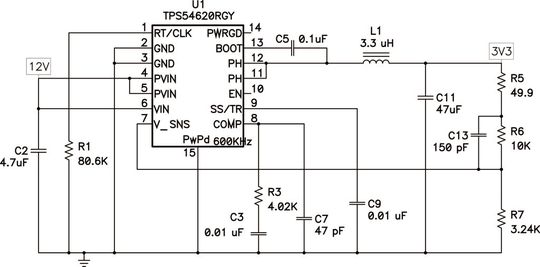 Bild 1: Dieser integrierte Current-Mode-Schaltregler bedient sich zur Bandbreitensteigerung einer Kompensation des Typs 3. Bild 1: Dieser integrierte Current-Mode-Schaltregler bedient sich zur Bandbreitensteigerung einer Kompensation des Typs 3.