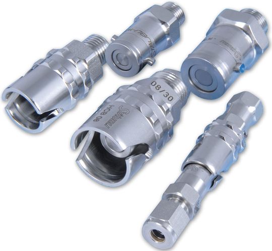 Allen Schnellkupplungs-Modellreihen gemeinsam sind ihre sicheren und schnellen Bajonettverriegelungen. Allen Schnellkupplungs-Modellreihen gemeinsam sind ihre sicheren und schnellen Bajonettverriegelungen.