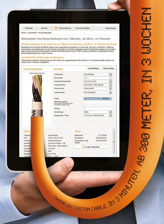 Der Online-Konfigurator ermöglicht eine individuelle Leitungszusammenstellung mit sofortiger Preisabfrage innerhalb weniger Minuten. Der Online-Konfigurator ermöglicht eine individuelle Leitungszusammenstellung mit sofortiger Preisabfrage innerhalb weniger Minuten.