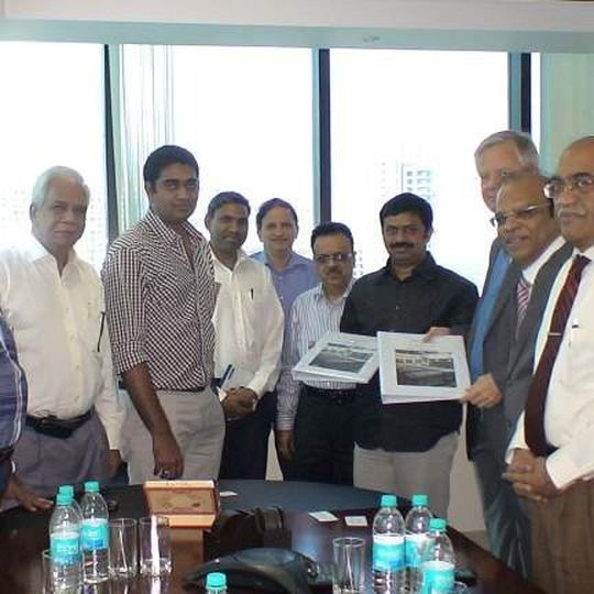 K.P.R.Industries (India) and Uhde India officials at the signing ceremony for the Caustic Soda plant inMumbai, India. K.P.R.Industries (India) and Uhde India officials at the signing ceremony for the Caustic Soda plant inMumbai, India.