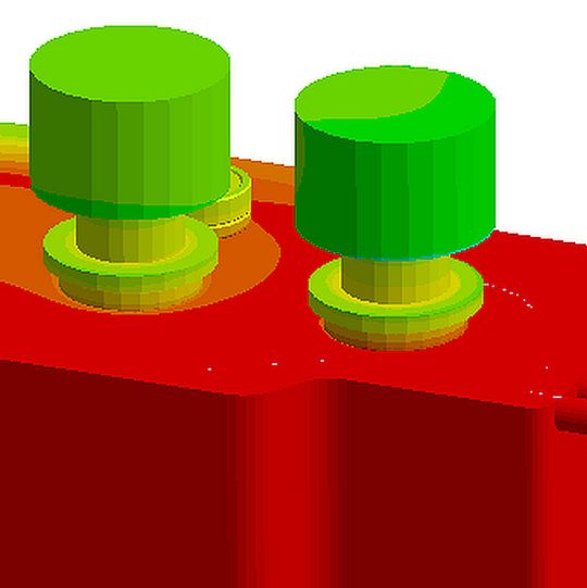 Die Software Sigmasoft berücksichtigt bei virtuellen Spritzgiesen alle Werkzeugkomponenten und Prozesseinstellungen bzw. Prozesszeiten.