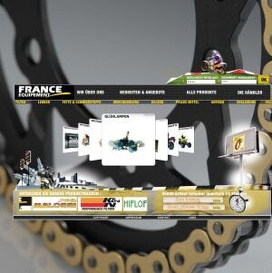 Die Homepage von France Equipment. Die Homepage von France Equipment.