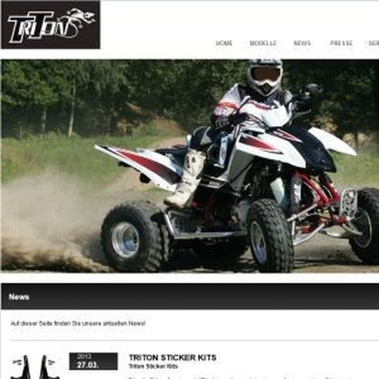 Paradies für Quad-Surfer: die neue Triton-Homepage des Importeurs Koch Zweirad. Paradies für Quad-Surfer: die neue Triton-Homepage des Importeurs Koch Zweirad.