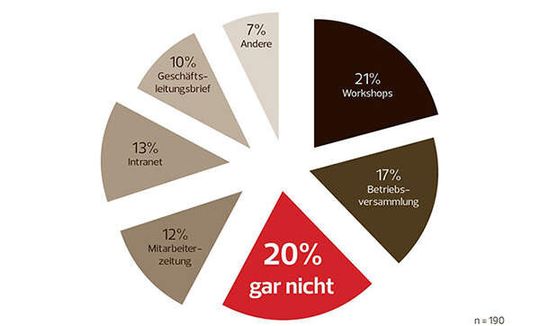 Ein Fünftel der befragten Unternehmen kommuniziert die Markenpositionierung nicht an die eigenen Mitarbeiter Ein Fünftel der befragten Unternehmen kommuniziert die Markenpositionierung nicht an die eigenen Mitarbeiter