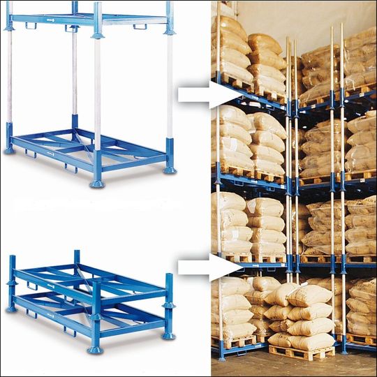 Soll die Lagerorganisation perfektionieren: das neue Blocksystem Mobibloc. Soll die Lagerorganisation perfektionieren: das neue Blocksystem Mobibloc.