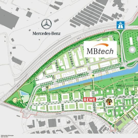 Übersichtsplan Flugfeld Böblingen/Sindelfingen mit Lage des künftigen MBtech-Hauptsitzes. Übersichtsplan Flugfeld Böblingen/Sindelfingen mit Lage des künftigen MBtech-Hauptsitzes.