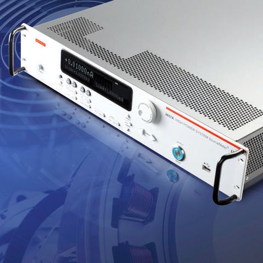 Das SourceMeter Instrument Modell 2651A liefert Pulsleistungen bis 2000 W und verfügt über schnelle A/D-Wandler Das SourceMeter Instrument Modell 2651A liefert Pulsleistungen bis 2000 W und verfügt über schnelle A/D-Wandler