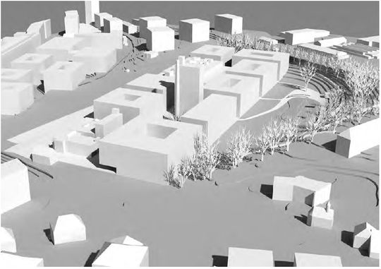Le projet lauréat du concours d’urbanisme du site blueFACTORY en ville de Fribourg. Le projet lauréat du concours d’urbanisme du site blueFACTORY en ville de Fribourg.