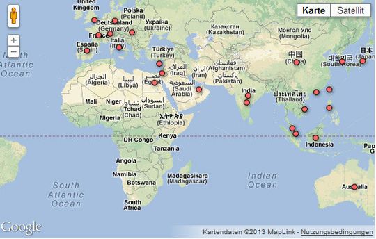 Die weltweite Verteilung der OpenStack-Meeting Groups
