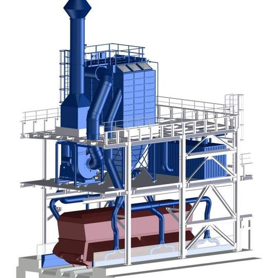 Die modular aufgebauten Schlauch-Jetfilter SJV eignen sich zum Entstauben in der Industrie oder – wie hier gezeigt – zum Auffangen von Staub beim Entladen von Schüttgut.