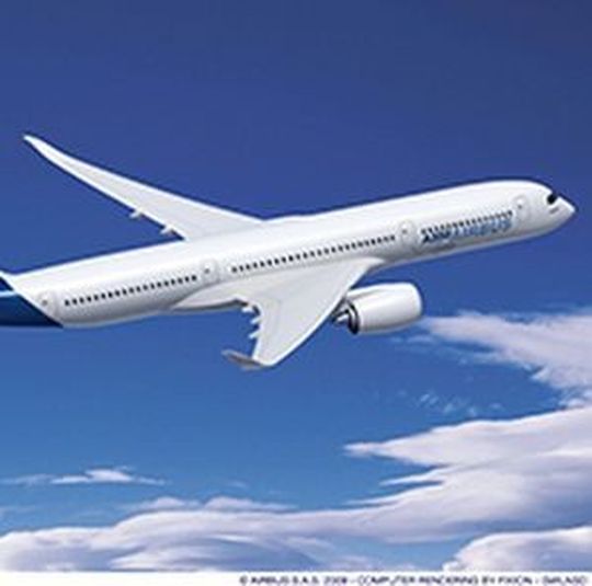 Der erste Airbus, der zu mehr als 50 % aus Verbundwerkstoffen besteht, ist der A350 XWB.