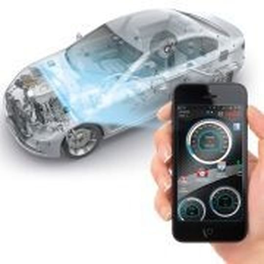 Mithilfe der Bosch-App „fun2drive“ kann ein Smartphone Diagnosedaten auslesen.