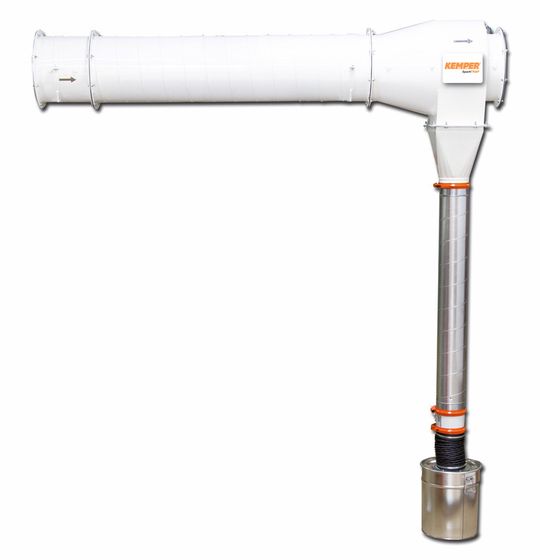 Bereits vor der Filterung verhindert der Funkenvorabscheider Spark Trap, dass Funken und grobe Partikel in die Filteranlage gelangen – mit einem Wirkungsgrad von nahezu 100 %. Bereits vor der Filterung verhindert der Funkenvorabscheider Spark Trap, dass Funken und grobe Partikel in die Filteranlage gelangen – mit einem Wirkungsgrad von nahezu 100 %.