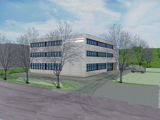 Grafik des neuen Ausbildungszentrums in Münchenbuchsee. Grafik des neuen Ausbildungszentrums in Münchenbuchsee.