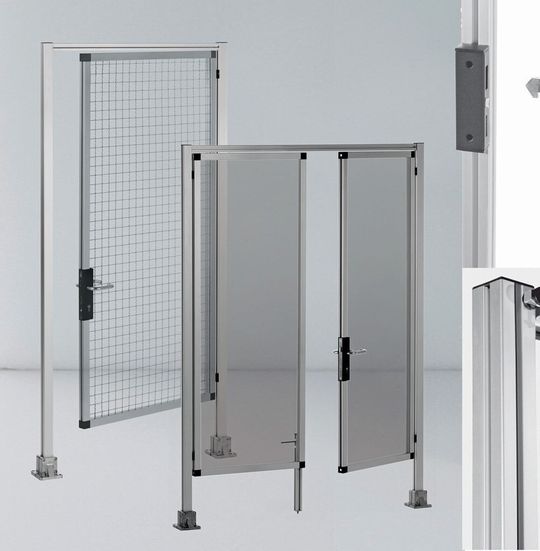 Bild 1: Das Schutz- und Abtrennungssystem umfasst abschließbare ein- oder doppelflüglige Schwenktüren ebenso wie Schiebetüren – wahlweise mit Flächenelementen aus Wellengitter, Acrylglas, Makrolon oder Trespa.