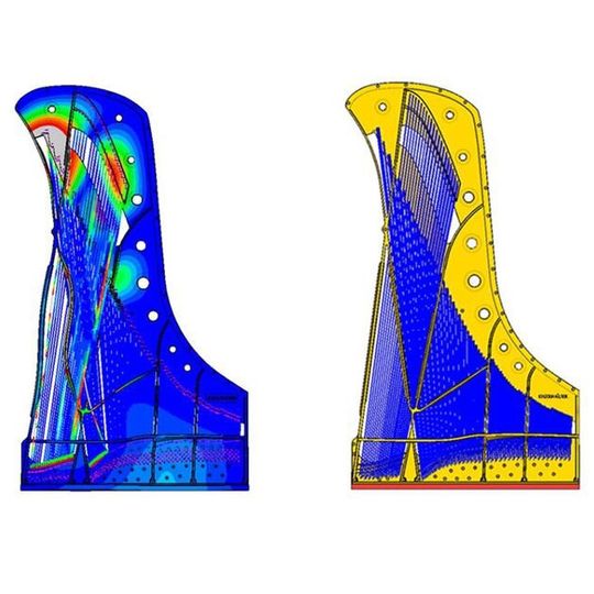In einem CAD-Modell des Konzertflügels wird jede einzelne Saite so beeinflusst, dass sie genau in den Frequenzen schwingt wie im wirklichen Instrument. In einem CAD-Modell des Konzertflügels wird jede einzelne Saite so beeinflusst, dass sie genau in den Frequenzen schwingt wie im wirklichen Instrument.