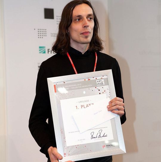 Heimste 2012 den 1. Platz ein: Christoph Kilian aus Köln mit seinem Projekt „Tuchfühler“.