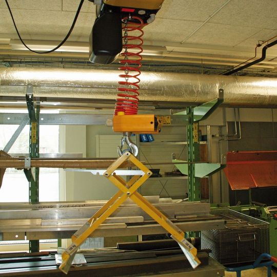 Dank einer mechanischen Verriegelung bleibt der Scherengreifer auch ohne Last geöffnet, womit ein einfaches Anheben des nächsten Korbes gewährleistet ist. Dank einer mechanischen Verriegelung bleibt der Scherengreifer auch ohne Last geöffnet, womit ein einfaches Anheben des nächsten Korbes gewährleistet ist.