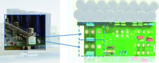 Antriebssteuerung der Windenergie-Rotorblätter: Für die Realisierung der Steuerung wurden ins Standard-FR4-Material mit 105 μm Kupfer 4mm lange Kupferprofile mit 500 μm Durchmesser integriert.