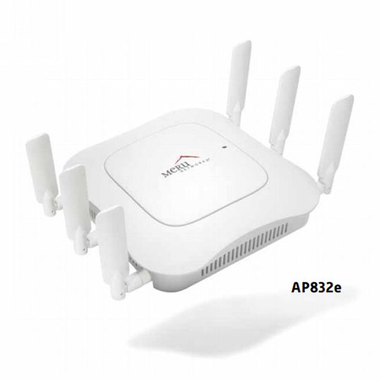 Meru bietet das Dual-Band-System AP832 wahlweise mit internen oder externen Antennen an. Meru bietet das Dual-Band-System AP832 wahlweise mit internen oder externen Antennen an.