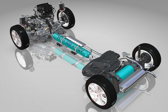 Bosch hat ein Hybrid-System konzipiert, bei dem ein mit Stickstoff gefüllter «Blasenspeicher» die Akkus als Energiespeicher und ein Hydraulik-Antriebssystem den Elektromotor ersetzt. Bosch hat ein Hybrid-System konzipiert, bei dem ein mit Stickstoff gefüllter «Blasenspeicher» die Akkus als Energiespeicher und ein Hydraulik-Antriebssystem den Elektromotor ersetzt.