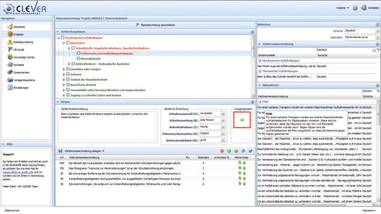 Mit der Online-Software CLEVER Risk Assessmet des Ingenieurbüros CE-CON können Konstrukteure Risikobeurteilungen und technische Dokumentationen erstellen. Mit der Online-Software CLEVER Risk Assessmet des Ingenieurbüros CE-CON können Konstrukteure Risikobeurteilungen und technische Dokumentationen erstellen.