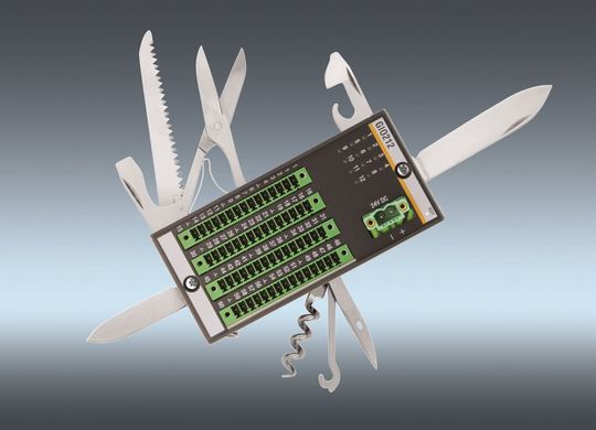 Mit dem GIO212 löst Bachmann ein Dilemma: Alle Kanäle des Moduls sind als analoge oder digitale Eingänge oder Ausgänge, als Zähler oder Eingang zur Temperatur- bzw. Widerstandsmessung konfigurierbar. Mit dem GIO212 löst Bachmann ein Dilemma: Alle Kanäle des Moduls sind als analoge oder digitale Eingänge oder Ausgänge, als Zähler oder Eingang zur Temperatur- bzw. Widerstandsmessung konfigurierbar.
