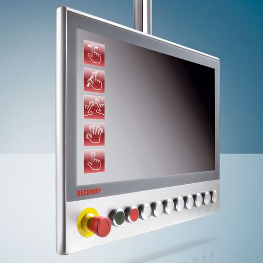 Die Multitouch-Panels lassen sich ebenfalls durch elektromechanische Funktionstaster kundenspezifisch – und auch per Standardtastererweiterung – anpassen. Die Multitouch-Panels lassen sich ebenfalls durch elektromechanische Funktionstaster kundenspezifisch – und auch per Standardtastererweiterung – anpassen.