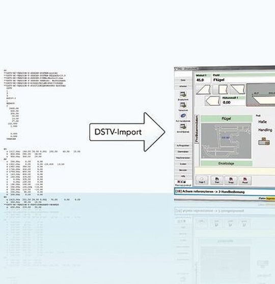 HMI-Software von Ferrocontrol unterstützt den Import von Teiledaten im DSTV-Format. HMI-Software von Ferrocontrol unterstützt den Import von Teiledaten im DSTV-Format.