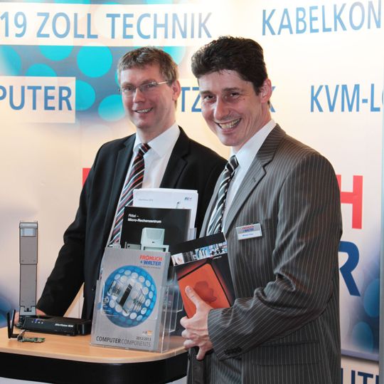 Das Team von Fröhlich + Walter empfängt die Besucher in diesem Jahr auf der doppelten Standfläche. Im Bild Vertriebsleiter Harald Eckstein (l.) und Sales-Manager Werner Prinz. Das Team von Fröhlich + Walter empfängt die Besucher in diesem Jahr auf der doppelten Standfläche. Im Bild Vertriebsleiter Harald Eckstein (l.) und Sales-Manager Werner Prinz.