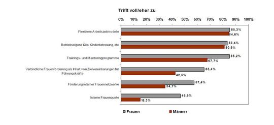Frage 2: Wie können Unternehmen die Aufstiegschancen von Frauen langfristig verbessern? (Mehrfachnennungen möglich)