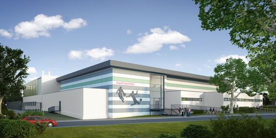 Huckepack: Eine überbaute Sporthalle nutzt die Abwärme des Rechenzentrums. Huckepack: Eine überbaute Sporthalle nutzt die Abwärme des Rechenzentrums.