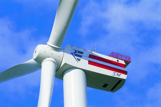 In der Repower 5 MW ... stecken acht Azimutantriebe mit insgesamt 1,1 Mio. Nm Spitzendrehmoment. Bild: REpower Systems, Jan Oelker In der Repower 5 MW ... stecken acht Azimutantriebe mit insgesamt 1,1 Mio. Nm Spitzendrehmoment. Bild: REpower Systems, Jan Oelker