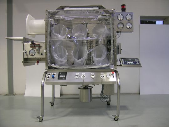 Halbflexibler Isolator für die Mikronisierung und Einwaage Halbflexibler Isolator für die Mikronisierung und Einwaage