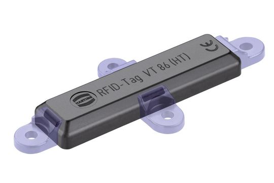 Die passiven UHF RFID-Transponder von Harting erreichen je nach Bauform eine Lesereichweite von 3 bis 6 m. Hier der Ha-VIS RFID VT 86. Die passiven UHF RFID-Transponder von Harting erreichen je nach Bauform eine Lesereichweite von 3 bis 6 m. Hier der Ha-VIS RFID VT 86.