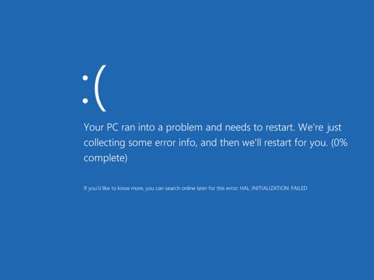 Der berüchtigte „Blue Screen of Death“ unter Windows 8.
