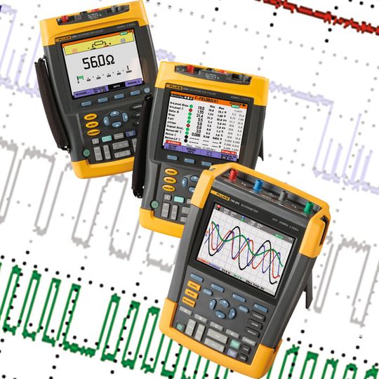 Mit dem tragbaren Oszilloskop Fluke ScopeMeter 190 II können Einschaltströme im Modus "ScopeRecord" einfach erfasst und der gesamte Einschaltzyklus angezeigt werden. Mit dem tragbaren Oszilloskop Fluke ScopeMeter 190 II können Einschaltströme im Modus "ScopeRecord" einfach erfasst und der gesamte Einschaltzyklus angezeigt werden.