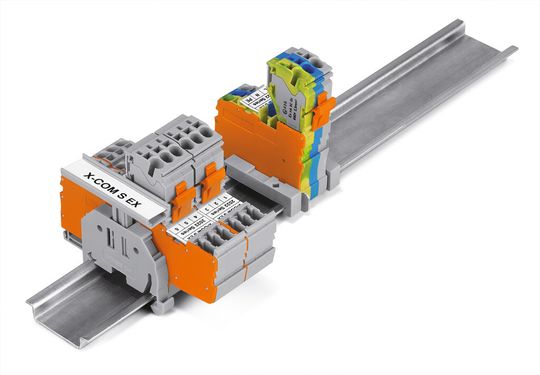 Approval for use in Zone 2 Ex area now greatly expands the range of applications for Wago’s pluggable X-Com S DIN-rail terminal block system. Approval for use in Zone 2 Ex area now greatly expands the range of applications for Wago’s pluggable X-Com S DIN-rail terminal block system.