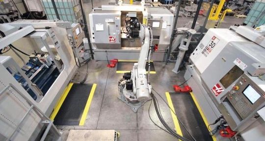 Das US-Unternehmen Haas Automation ist einer der führenden Werkzeugmaschienenhersteller weltweit. Im Bild eine Haas Robot Cell. Das US-Unternehmen Haas Automation ist einer der führenden Werkzeugmaschienenhersteller weltweit. Im Bild eine Haas Robot Cell.