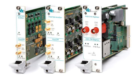 Potenzialfreie Messtechnik: Zwei Arbitrary-Waveform-Generatoren und ein High-Voltage-Waveform-Digitizer auf Basis von PXI. Präzises Messen durch potenzialfreie Messtechik. Potenzialfreie Messtechnik: Zwei Arbitrary-Waveform-Generatoren und ein High-Voltage-Waveform-Digitizer auf Basis von PXI. Präzises Messen durch potenzialfreie Messtechik.