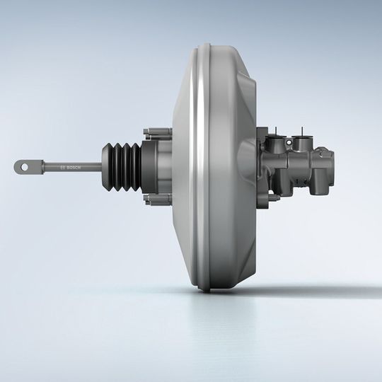 Der Aluminium-Bremskraftverstärker von Bosch spart 1,5 Kilogramm. Der Aluminium-Bremskraftverstärker von Bosch spart 1,5 Kilogramm.