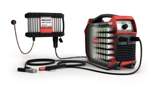 Das mobile Schweißsystem AccuPocket 150/400 von Fronius. Das mobile Schweißsystem AccuPocket 150/400 von Fronius.